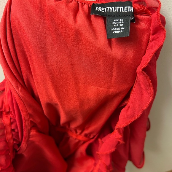 PrettyLittleThing Ruffled Off-Shoulder Dress - Picture 6 of 6